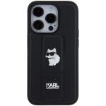 Carcasa Karl Lagerfeld Gripstand Saffiano Choupette Pin compatibila cu iPhone 15 Pro Max, Negru 2 - lerato.ro