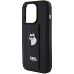 Carcasa Karl Lagerfeld Gripstand Saffiano Choupette Pin compatibila cu iPhone 15 Pro Max, Negru 8 - lerato.ro