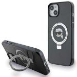 Carcasa Karl Lagerfeld Ring Stand Karl Head cu Magsafe compatibila cu iPhone 15 Plus / 14 Plus, Negru 4 - lerato.ro
