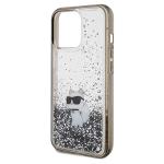 Carcasa Karl Lagerfeld Liquid Glitter Choupette compatibila cu iPhone 13 Pro Max, Transparent 7 - lerato.ro