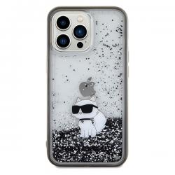 Carcasa Karl Lagerfeld Liquid Glitter Choupette compatibila cu iPhone 13 / 13 Pro, Transparent