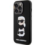 Carcasa Karl Lagerfeld Silicone Karl and Choupette Head compatibila cu iPhone 15 Pro, Negru 3 - lerato.ro