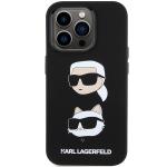 Carcasa Karl Lagerfeld Silicone Karl and Choupette Head compatibila cu iPhone 15 Pro, Negru 2 - lerato.ro