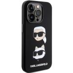 Carcasa Karl Lagerfeld Silicone Karl and Choupette Head compatibila cu iPhone 15 Pro, Negru 5 - lerato.ro