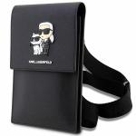 Geanta universala Karl Lagerfeld Saffiano Karl and Choupette, 18.5 x 11.5 x 2 cm, 5 compartimente, Negru 3 - lerato.ro