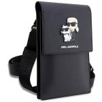 Geanta universala Karl Lagerfeld Saffiano Karl and Choupette, 18.5 x 11.5 x 2 cm, 5 compartimente, Negru 4 - lerato.ro
