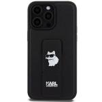 Carcasa Karl Lagerfeld Gripstand Saffiano Choupette Pin compatibila cu iPhone 13 Pro Max, Negru 2 - lerato.ro