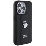 Carcasa Karl Lagerfeld Grip Stand Saffiano Choupette Pin compatibila cu iPhone 14 Pro Max, Negru 5 - lerato.ro