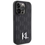 Carcasa Karl Lagerfeld Leather Monogram Hot Stamp compatibila cu iPhone 15 Pro, Negru 5 - lerato.ro