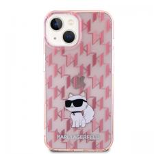 Carcasa Karl Lagerfeld Monogram Choupette compatibila cu iPhone 15, Roz