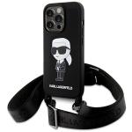 Carcasa Karl Lagerfeld Crossbody Silicone Ikonik compatibila cu iPhone 15 Pro Max, Negru 3 - lerato.ro
