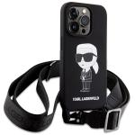 Carcasa Karl Lagerfeld Crossbody Silicone Ikonik compatibila cu iPhone 15 Pro Max, Negru 4 - lerato.ro