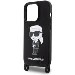 Carcasa Karl Lagerfeld Crossbody Silicone Ikonik compatibila cu iPhone 15 Pro Max, Negru 6 - lerato.ro
