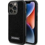 Carcasa Karl Lagerfeld Rhinestone Logo Metal Plate compatibila cu iPhone 15 Pro, Negru 4 - lerato.ro