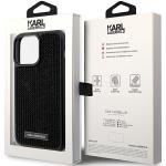 Carcasa Karl Lagerfeld Rhinestone Logo Metal Plate compatibila cu iPhone 15 Pro Max, Negru 9 - lerato.ro