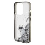 Carcasa Karl Lagerfeld Liquid Glitter Choupette compatibila cu iPhone 15 Pro Max, Transparent 7 - lerato.ro