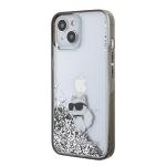 Carcasa Karl Lagerfeld Liquid Glitter Choupette compatibila cu iPhone 15, Transparent 3 - lerato.ro