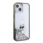 Carcasa Karl Lagerfeld Liquid Glitter Choupette compatibila cu iPhone 15, Transparent 5 - lerato.ro
