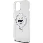 Carcasa Karl Lagerfeld Ring Stand Choupette Head cu MagSafe compatibila cu iPhone 15, Alb 7 - lerato.ro