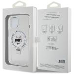 Carcasa Karl Lagerfeld Ring Stand Choupette Head cu MagSafe compatibila cu iPhone 15, Alb 9 - lerato.ro