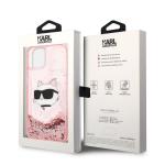 Carcasa Karl Lagerfeld Glitter Choupette Head compatibila cu iPhone 14 Plus, Roz 9 - lerato.ro