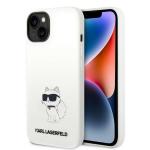 Carcasa Karl Lagerfeld Silicone Choupette compatibila cu iPhone 14 Plus, Alb 4 - lerato.ro