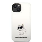 Carcasa Karl Lagerfeld Silicone Choupette compatibila cu iPhone 14 Plus, Alb 2 - lerato.ro