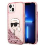 Carcasa Karl Lagerfeld Glitter Karl Head compatibila cu iPhone 14 Plus, Roz 4 - lerato.ro