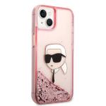 Carcasa Karl Lagerfeld Glitter Karl Head compatibila cu iPhone 14 Plus, Roz 5 - lerato.ro