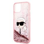 Carcasa Karl Lagerfeld Glitter Karl Head compatibila cu iPhone 14 Plus, Roz 7 - lerato.ro