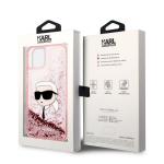 Carcasa Karl Lagerfeld Glitter Karl Head compatibila cu iPhone 14 Plus, Roz 9 - lerato.ro
