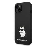 Carcasa Karl Lagerfeld Silicone Choupette compatibila cu iPhone 14 Plus, Negru 3 - lerato.ro