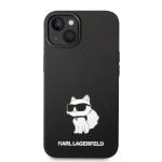 Carcasa Karl Lagerfeld Silicone Choupette compatibila cu iPhone 14 Plus, Negru 2 - lerato.ro