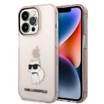 Carcasa Karl Lagerfeld Ikonik Choupette compatibila cu iPhone 14 Pro Max, Roz 4 - lerato.ro