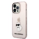 Carcasa Karl Lagerfeld Ikonik Choupette compatibila cu iPhone 14 Pro Max, Roz 3 - lerato.ro