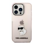 Carcasa Karl Lagerfeld Ikonik Choupette compatibila cu iPhone 14 Pro Max, Roz 2 - lerato.ro