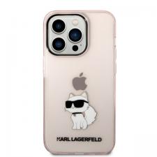 Carcasa Karl Lagerfeld Ikonik Choupette compatibila cu iPhone 14 Pro Max, Roz