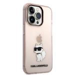 Carcasa Karl Lagerfeld Ikonik Choupette compatibila cu iPhone 14 Pro Max, Roz 5 - lerato.ro