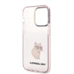 Carcasa Karl Lagerfeld Ikonik Choupette compatibila cu iPhone 14 Pro Max, Roz 8 - lerato.ro