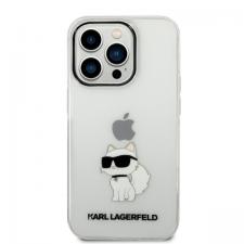 Carcasa Karl Lagerfeld Ikonik Choupette compatibila cu iPhone 14 Pro Max, Transparent