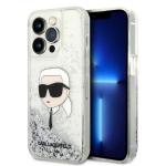 Carcasa Karl Lagerfeld Liquid Glitter Karl Head compatibila cu iPhone 14 Pro Max, Silver 4 - lerato.ro
