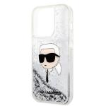Carcasa Karl Lagerfeld Liquid Glitter Karl Head compatibila cu iPhone 14 Pro Max, Silver 7 - lerato.ro
