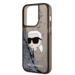 Carcasa Karl Lagerfeld Liquid Glitter Karl Head compatibila cu iPhone 14 Pro Max, Negru 7 - lerato.ro