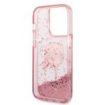 Carcasa Karl Lagerfeld Liquid Glitter Karl Head compatibila cu iPhone 14 Pro Max, Roz 8 - lerato.ro