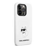 Carcasa Karl Lagerfeld Silicone Choupette compatibila cu iPhone 14 Pro Max, Alb 5 - lerato.ro