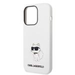 Carcasa Karl Lagerfeld Silicone Choupette compatibila cu iPhone 14 Pro Max, Alb 7 - lerato.ro