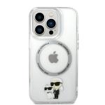Carcasa Karl Lagerfeld Karl and Choupette Magsafe compatibila cu iPhone 14 Pro, Transparent 2 - lerato.ro