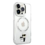 Carcasa Karl Lagerfeld Karl and Choupette Magsafe compatibila cu iPhone 14 Pro, Transparent 5 - lerato.ro