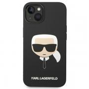 Carcasa Karl Lagerfeld Silicone Karl Head cu MagSafe compatibila cu iPhone 14 Plus, Negru