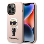 Carcasa Karl Lagerfeld Silicone Ikonik cu MagSafe compatibila cu iPhone 14 Pro, Roz 4 - lerato.ro